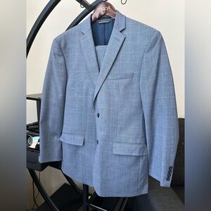 Marc New York Light Blue Windowpane Suit